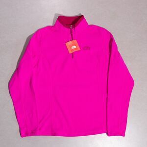 NWT The North Face 100 Glacier 1/4 Zip Fleece Pullover Luminous Pink Women's L
